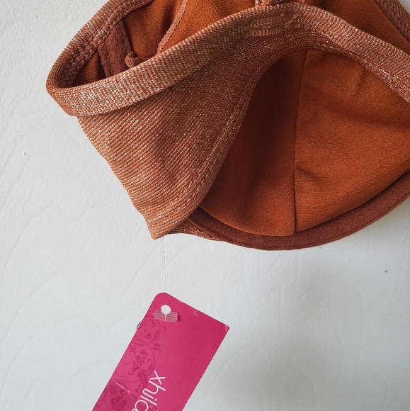 Juniors Xhilaration Burnt Orange Swim Top Size Med - Picture 3 of 4